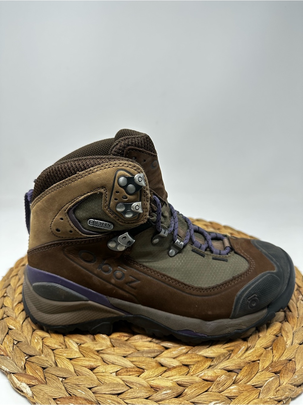 Oboz Wind River III B-DRY Waterproof Hiking Boots Brown Purple Size 7 Women's
